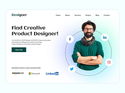 Designer Portfolio- Landing Page branding graphic design ui