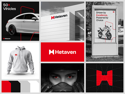 Hetaven - Visual Identity brand branding cars company design exploration graphic design logo visual identity