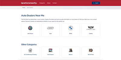 Locations Near by has more than 20 categories graphic design