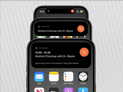 Tuwa: Elder care Dynamic Island Notification android notification appointment clean doctor dynamic island healthcare ios notification iphone dynamic island iphone notification medical medical care meeting minimal mobile app notification notification design samsung notification telemedicine treatment uiux