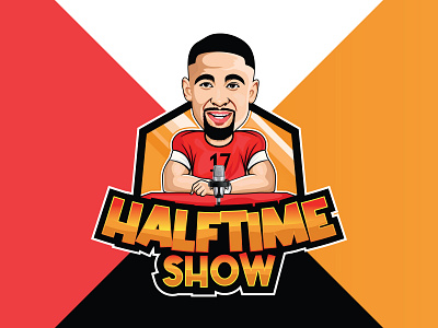 Half Time Show Caricature caricature cartoon portrait character design esports logo illustration mascot logo podcast logo superball gaming logo