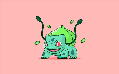 Bulbasaur Illustration from Sketch artist digital digitalart flat flatdesign illustration illustrator illustratorartist sketch vector vectorart