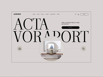 Acta Voraport. Main page animation motion graphics ui