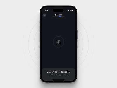 Bluetooth animation. Connection with device for health tracking bluetooth design device connection onboarding product deesign search for device ui ux