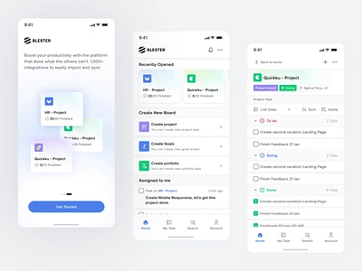 Blester - Task Management Apps android animation app app design b2b collaboration apps dipa inhouse ios iphone manage task manager mobile app project management project management board saas startup task team collaboration todo ui
