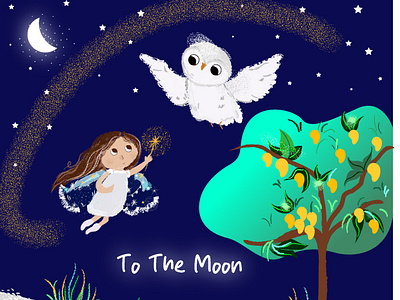 To the Moon - Children's book adobe illustrator artisticwork childrensbook digital artwork digitalartwork illustration storybookillustration