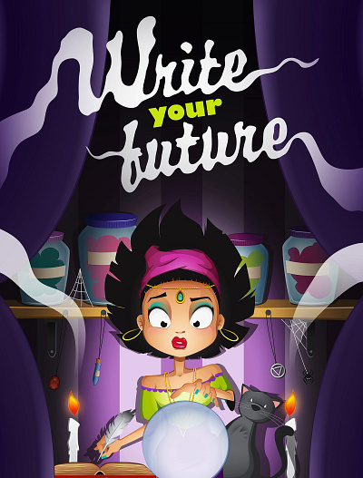 Write Your Future - Mobile Game Illustration character illustration digital illustration illustration illustrator mobile app mobile game sketch vector