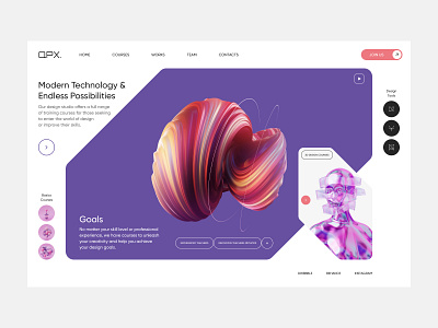 Website Design. Design Courses 3d concept courses design future graphic modern motion ui website