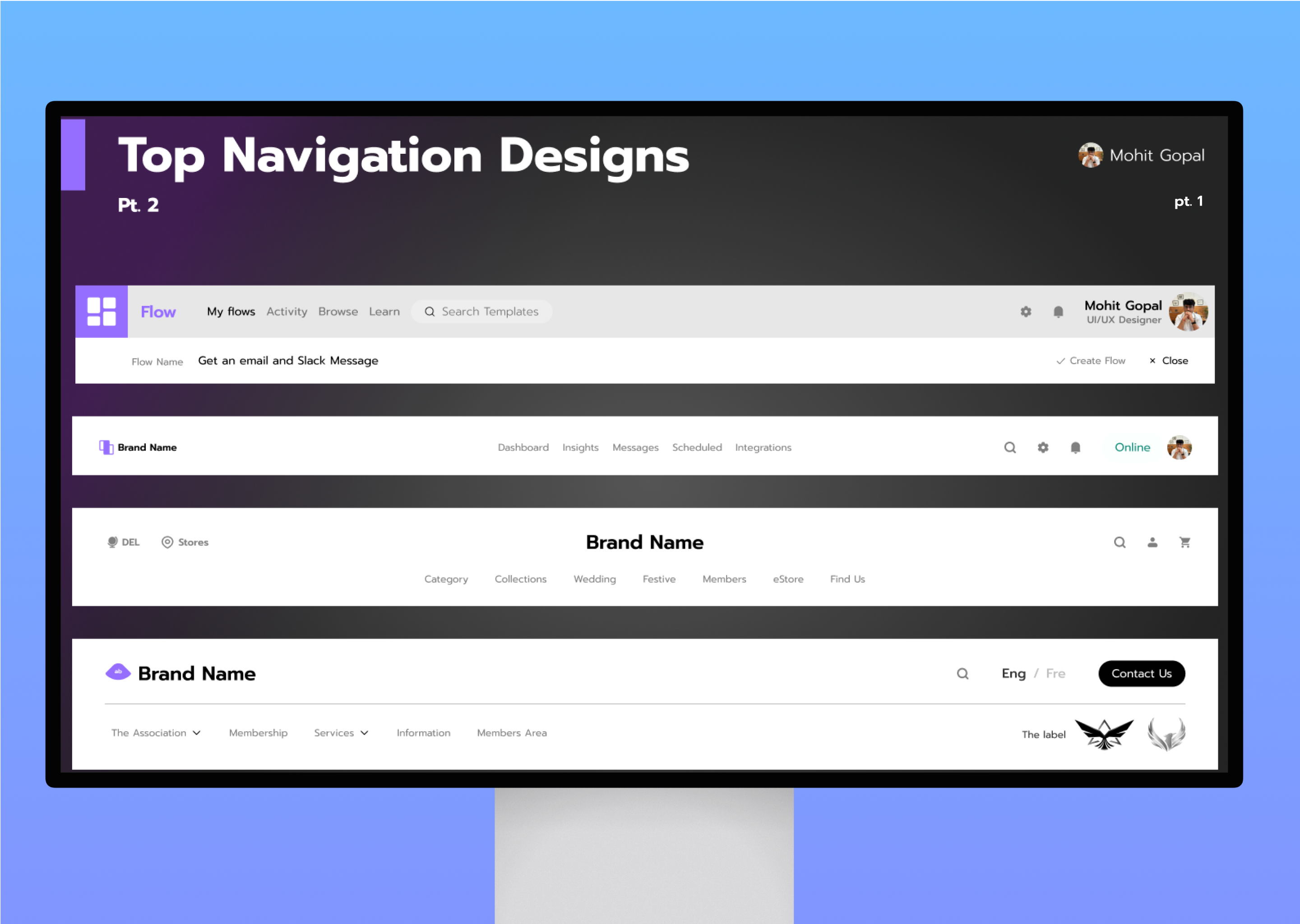 Top Navigation Design | Pt. 2 | Mohit Gopal design figma ui design ux