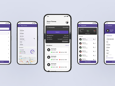 Attendence App Design app design attendence blue graph graphic design location logo mobile app profile purple ui