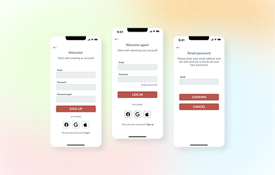 Meditation App Design app application design figma frontend graphic design information achitecture interface login meditation mobile relaxing signin signup ui user user interface