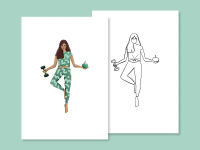 Balance balance clean design digital art digitalillustration food graphic design health illustration minimalism sport ui yoga