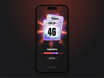 🔝 Level up 🔝 card gaming interface level mobile product design progress ui up ux