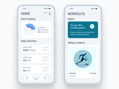 Fitness app with workout plans branding design graphic design illustration logo mobile ui ux vector web