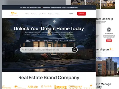 LUXURY ESTATE- Real Estate Landing Page agency business businessgraphic cleanweb design design designmockup estate company graphicslanding pagegrow header homeflorida homepage landing page desig luxury proparty page property developer real estate agent real estate brand real state landing top real estate company unique
