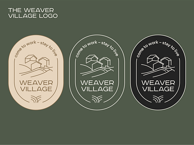 the weaver village logo design branding business cloth country design designer field graphic design home house illustration logo logotype machine sew sewer ui vector village weaver