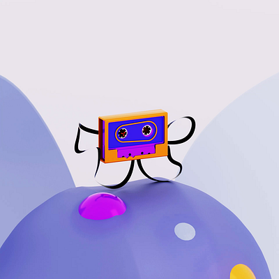 3D audio cassette 3d character cinema 4d