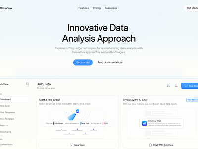 Dataview - Landing Page clean homepage landing page saas landing saas landing page ui web design website website ui