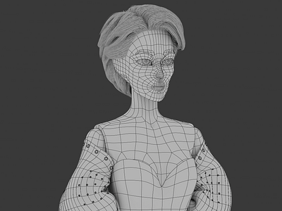 Wireframe of my 3D project - Miranda Doll Priestly 3d 3d art 3d artist 3d graphics 3d illustration 3d modeling animation blender character 3d character design design doll graphic design illustration model motion graphics nft render subdiv topology
