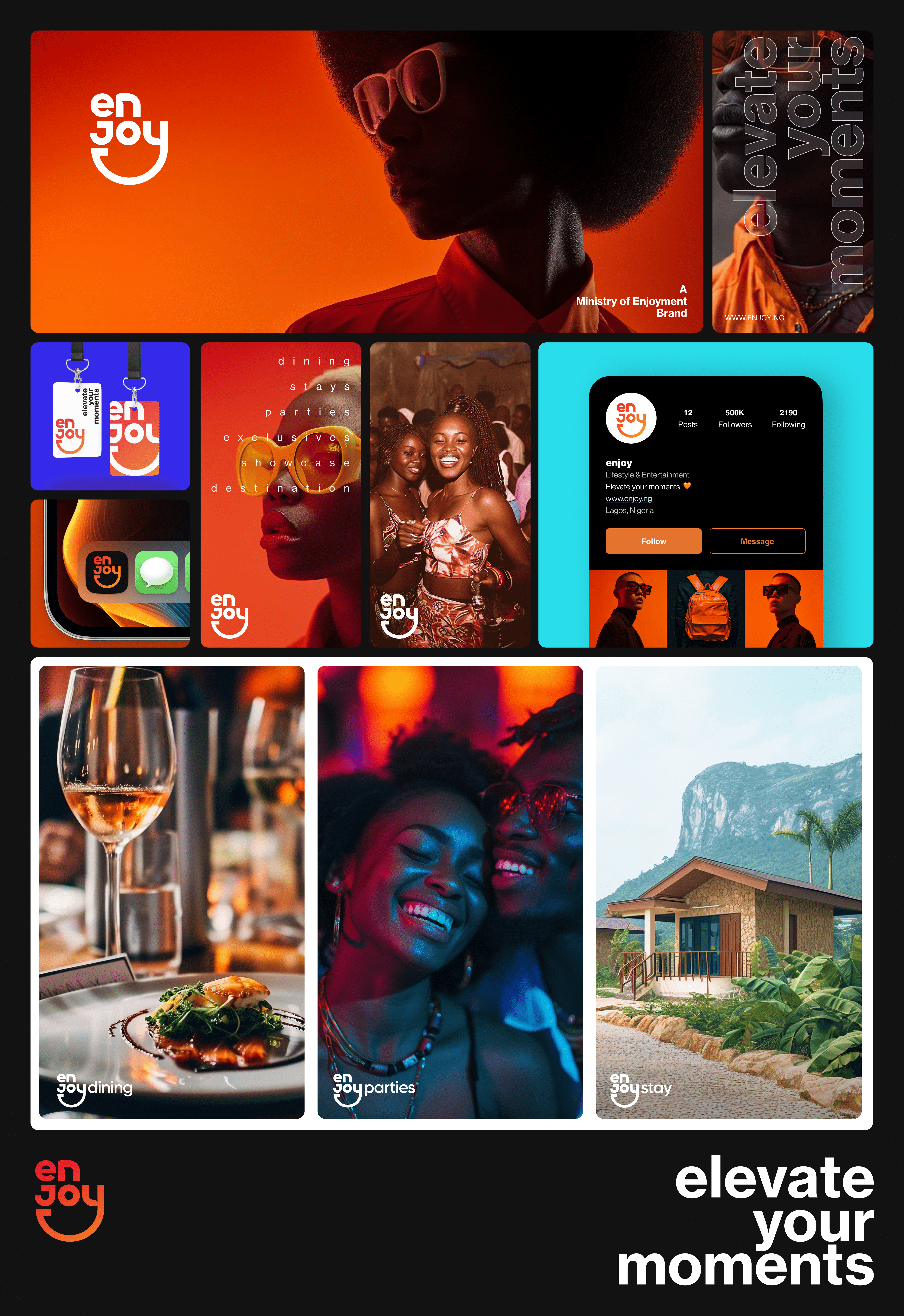 Enjoy.ng | Visual Identity Design brand design identity illustrator logo visual viz