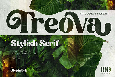 Treova Stylish Serif branding font design handlettering style typography