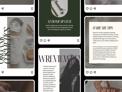 Beauty Studio Social Media Templates beautysalon beautytips branding creativedesign design designconcept digitaldesign graphicdesign makeup marketingmaterials minimal skincare socialmediamarketing socialmediatemplates