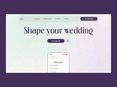 Celebride | Personal Wedding Planner animation app design ui ux web wedding