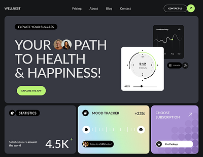 Wellbeing App branding design illustration logo typography ui ui ux uidesign ux uxui