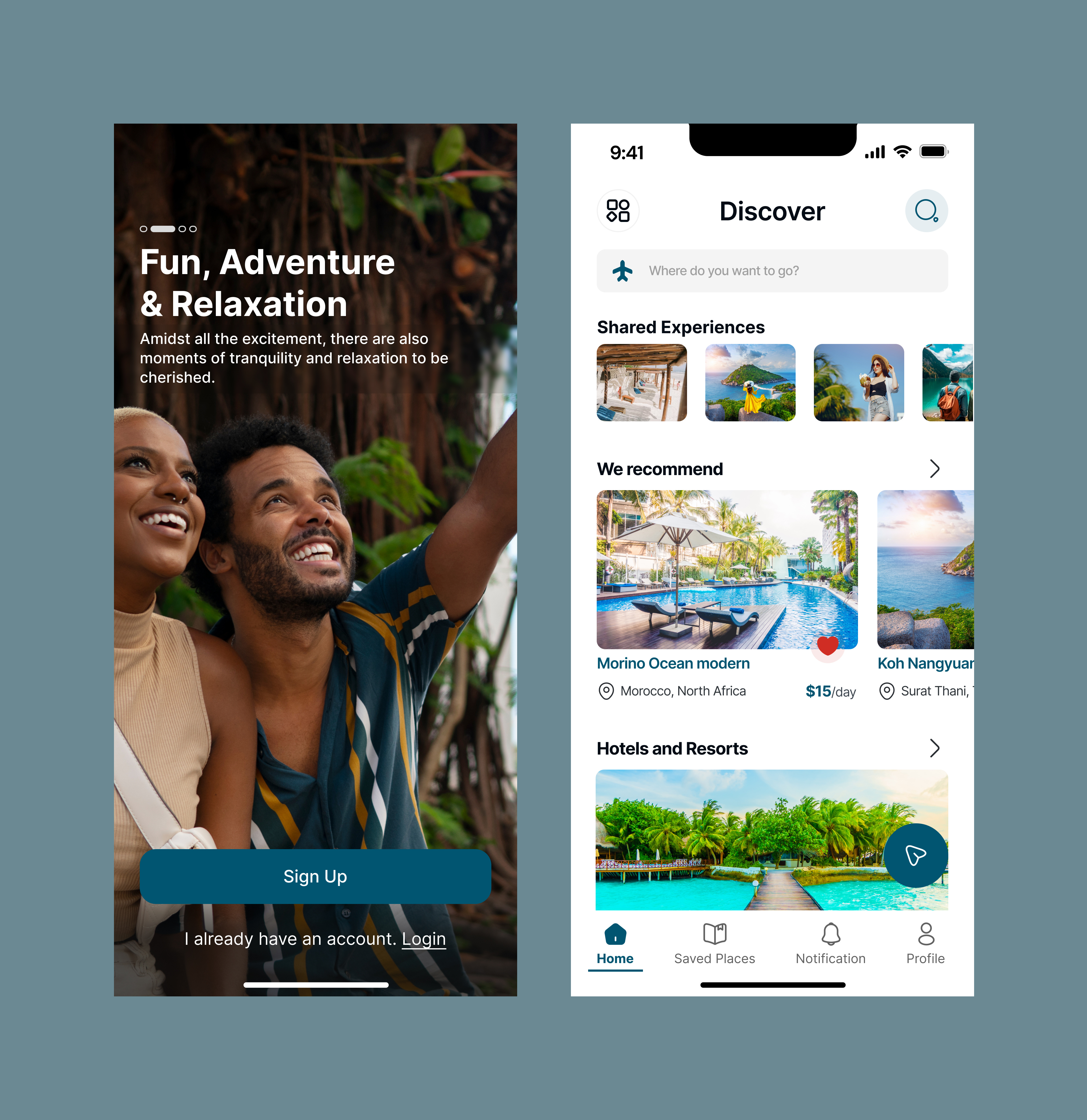 Vacation App - Perfect locations for you travel ui uidesign uiux design vacation app interface vacationapp