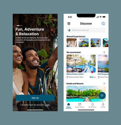 Vacation App - Perfect locations for you travel ui uidesign uiux design vacation app interface vacationapp