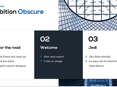 Slide obscure pour des travaux corporates