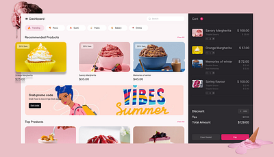 Ice cream shop design onlineshop shoot ui ux