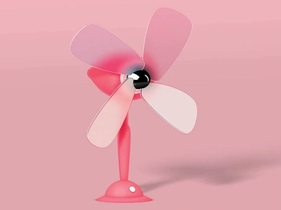 Flamingo Fan 🦩❄️ 3d animation appliance bird blade cool fan flamingo interactive motiondesign pink spline