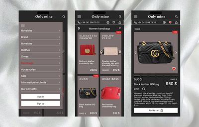 Concept Mobile App Bags Store app branding design figma mobile store ui ux