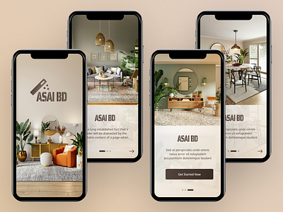 Interior Design Mobile App Design [Splash & Intro Screen] android app app architecture creative design decoration furniture home decor interior interior agency interior design ios app mobile app modern product design property real estate ui design ui kit ux design