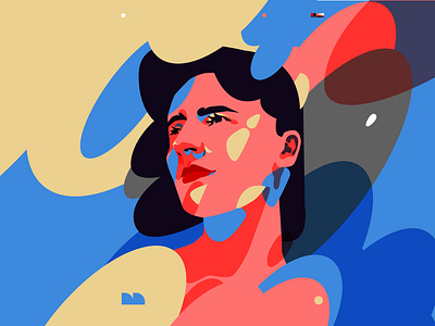 Summer wind abstract composition editorial editorial illustration flat flat illustration illustration laconic lines minimal portrait portrait illustration poster summer vector vector illustration woman woman illustration woman portrait