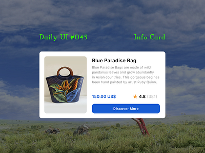 Daily UI #045 - Info Card button buy bag daily ui day 045 desktop website homepage info card mobile phone app product item ui ux
