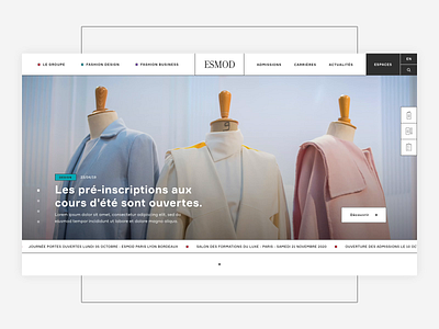 ESMOD - International School of Fashion animation branding design esmod fashion graphic design interface international mode motion design school ui website