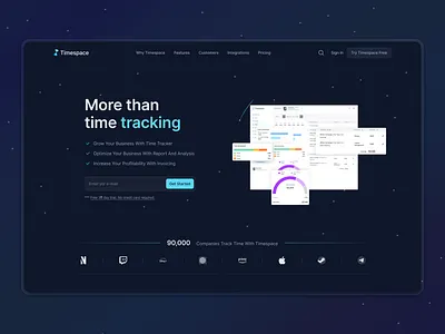 Timespace Hero Design hero design hero design page landing design landing page ui ux