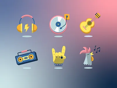 Full Icon Music Pack boombox icon guitar icon headphones icon icon icon design illustration music music player radio icon roster icon sound ui