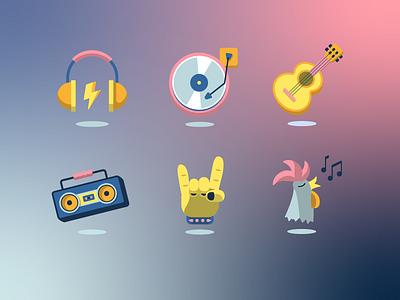 Full Icon Music Pack boombox icon guitar icon headphones icon icon icon design illustration music music player radio icon roster icon sound ui
