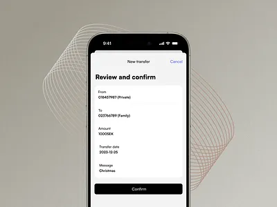 Payment confirmation UI bank dark mode payment ui