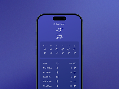 Weather forecast UI app minimalistic ui weather