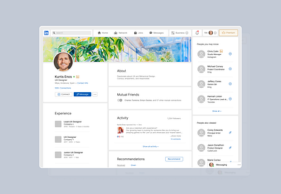 LinkedIn Redesign - Profile Page branding design feedback icons linkedin page profile project rebrand social media ui ux vector web design