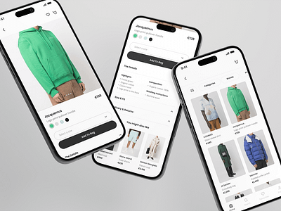 Clothing E-Commerce App Concept app clean design ecommerceapp iphone minimal mobile mobilecommerce mobiledesign onlineshopping shoppingapp ui uiuxdesign userexperiencedesign ux