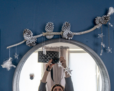 Mirror decor christmas floristic