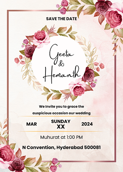 Wedding Invite Design graphic design