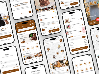 Bakery Shop Mobile App UIUX Design | Bakery Product Delivery App android app app design app design template app designer app developer bakery app bakery shop app design figma hire ui ux designer insightlancer ios mobile app designer ui ui design uiux user experience user interface ux