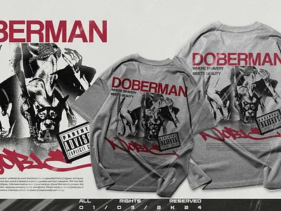 [ FOR SALE ] Grunge Streetwear Tshirt Design | Doberman bootleg distressed doberman tshirt duo tone streetwear tshirt design vintage y2k
