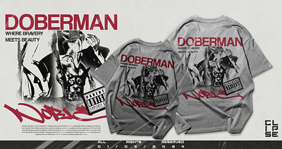 [ FOR SALE ] Grunge Streetwear Tshirt Design | Doberman bootleg distressed doberman tshirt duo tone streetwear tshirt design vintage y2k
